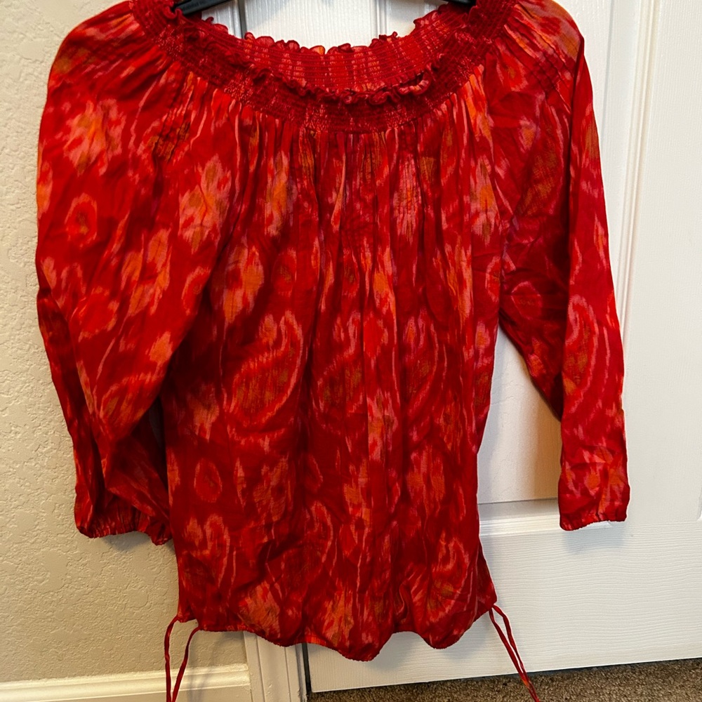 53. Lucky brand fire pattern blouse